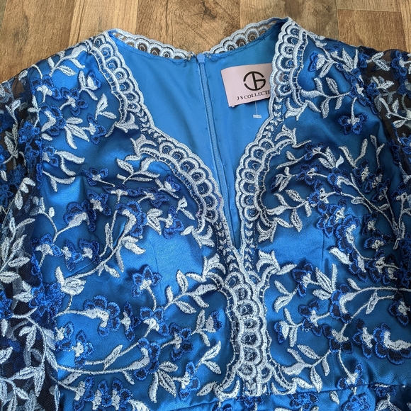 New JS Collections embroidered floral midi dress - Picture 13 of 15